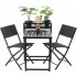 Set mobilier pentru balcon, pliabil, masa si 2 scaune, negru [10]