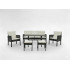 Set mobilier gradina Vaduz 6 piese, canapea 3 locuri, 2 fotolii, 2 tabureti si masa, ratan sintetic, blat sticla, negru si crem [5]