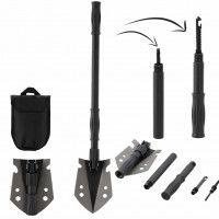 Lopata pliabila multifunctionala 9 in 1 pentru camping si gradina, otel, 70 cm, negru Lopata pliabila multifunctionala 9 in 1 pentru camping si gradina, otel, 70 cm, negru