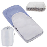 Sac de dormit pentru bebelusi si copii impermeabil, compatibil cu carucioare sport, landouri si sanii, interior din polar moale, orificii pentru centu