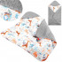 Paturica pentru scoica auto cu gluga integrata, exterior din bumbac 100% si interior moale din material minky, orifici pentru centuri, lavabila la 30° [5]