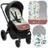 Salteluta reversibila pentru carucior sport, cu exterior din bumbac 100% si interior moale din material minky cu textura catifelata, umplutura din spu [4]