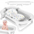 Cadita de baie pliabila pentru bebelusi cu termometru electronic LCD si perna de sustinere, capacitate 40 L, dop de scurgere, pentru copii pana la 12 [9]