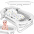 Cadita de baie pliabila pentru bebelusi cu termometru electronic LCD si perna de sustinere, capacitate 40 L, dop de scurgere, pentru copii pana la 12 [10]