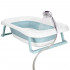 Cadita de baie pliabila pentru bebelusi cu termometru electronic LCD si perna de sustinere inclusa, capacitate 35 L, dop de scurgere, pentru copii pan [12]
