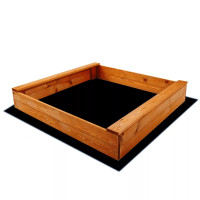 Ladita nisip din lemn 120x120 cm, cu margini rotunjite, maro natur Ladita nisip din lemn 120x120 cm, cu margini rotunjite, maro natur