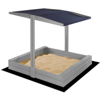 Lada nisip din lemn cu acoperis reglabil si capac, pliabila, 120x120x120 cm, gri Lada nisip din lemn cu acoperis reglabil si capac, pliabila, 120x120x120 cm, gri