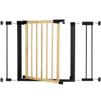Poarta de siguranta Safety Gate pentru scari, ajustabila, din lemn cu structura otel, 96-103cm, negru maro
