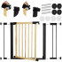 Poarta de siguranta Safety Gate pentru scari, ajustabila, din lemn cu structura otel, 96-103cm, negru maro [15]