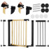 Poarta de siguranta Safety Gate pentru scari, ajustabila, din lemn cu structura otel, 110-117cm, negru maro [2]
