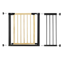 Poarta de siguranta Safety Gate pentru scari, ajustabila, din lemn cu structura otel, 103-110cm, negru maro