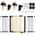 Poarta de siguranta Safety Gate pentru scari, ajustabila, din lemn cu structura otel, 131-138cm, negru maro [2]