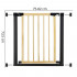 Poarta de siguranta Safety Gate pentru scari, ajustabila, din lemn cu structura otel, 75-82cm, negru maro [8]