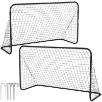 Set 2 porti de fotbal metalice, 122x183cm, profil 25mm, cu elemente de fixare Set 2 porti de fotbal metalice, 122x183cm, profil 25mm, cu elemente de fixare