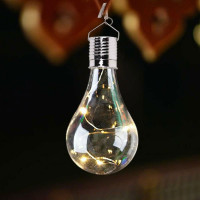 Lampa solara LED, model bec clasic, IP44 pentru exterior, 7.5cm, lumina calda