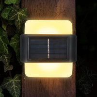Set 2 lampi solare LED de perete, IP44 pentru exterior, autonomie 12 ore, 9x9x2.3cm, negru Set 2 lampi solare LED de perete, IP44 pentru exterior, autonomie 12 ore, 9x9x2.3cm, negru