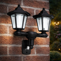 Lampa solara gradina 3 in 1, tip stalp sau montaj perete, 152 cm, LED alb rece, negru