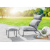 Fotoliu relax reglabil cu taburet pentru picioare, set 2 piese pentru gradina si balcon, pozitie de sezut ajustabila, perne extra groase de 15 cm pent [2]