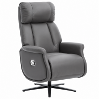 Fotoliu relax recliner rotativ 360°, cu spatar reglabil si inclinare, suport picioare extensibil automat la inclinare, tapiterie textila cu aspect de