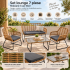 Set mobilier de gradina 7 piese din ratan PE rezistent la intemperii, cu canapea 2 locuri, fotolii, masa si perne de sezut incluse, design modern si u [3]