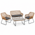 Set mobilier de gradina 7 piese din ratan PE rezistent la intemperii, cu canapea 2 locuri, fotolii, masa si perne de sezut incluse, design modern si u [7]