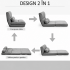 Canapea de podea extensibila 2 in 1, transformabila in pat pentru relaxare si dormit, spatar reglabil in 7 pozitii si tetiera ajustabila in 5 pozitii, [3]