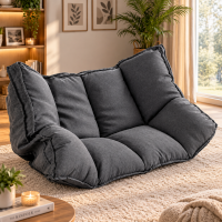 Canapea de podea extensibila 2 in 1, transformabila in pat pentru relaxare si odihna, spatar reglabil pentru confort la citit sau vizionarea televizor