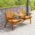 Banca de gradina 153x65x82 cm, 2 locuri, cu raft lateral, lemn de salcam, maro [2]