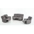 Set canapele extensibile electric, 3 piese, functie recliner, consola centrala, 6 locuri, gri deschis [20]