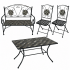 Set mobilier de gradina Gismo, 4 piese, masa cu blat din mozaic ceramic cu aspect de piatra naturala, banca pentru 2 persoane si 2 scaune pliabile pen [18]