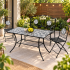 Set mobilier de gradina Gismo, 4 piese, masa cu blat din mozaic ceramic cu aspect de piatra naturala, banca pentru 2 persoane si 2 scaune pliabile pen [5]