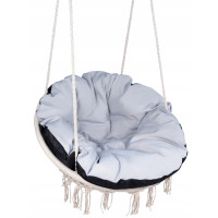 Scaun rotund Sersimo tip leagan suspendat cu perna Super Confort Plus, casa sau gradina, bej Scaun rotund Sersimo tip leagan suspendat cu perna Super Confort Plus, casa sau gradina, bej