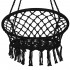Scaun rotund tip leagan suspendat pentru casa sau gradina, cu franjuri, 150kg, negru [12]