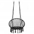 Scaun rotund tip leagan suspendat pentru casa sau gradina, cu franjuri, 150kg, negru [17]