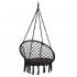 Scaun rotund tip leagan suspendat pentru casa sau gradina, cu franjuri, 150kg, negru [18]