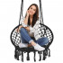 Scaun rotund tip leagan suspendat pentru casa sau gradina, cu franjuri, 150kg, negru [5]