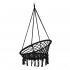 Scaun rotund tip leagan suspendat pentru casa sau gradina, cu franjuri, 150kg, negru [8]