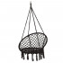 Scaun rotund tip leagan suspendat pentru casa sau gradina, cu franjuri, 150kg, negru [9]