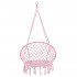 Scaun rotund tip leagan suspendat pentru casa sau gradina SPR42, cu franjuri, 150kg, roz [14]