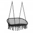 Scaun dublu tip leagan suspendat pentru casa sau gradina, cu perne, stil boho, 128x66x124 cm, maxim 300 kg, negru [16]