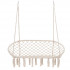 Scaun dublu tip leagan suspendat pentru casa sau gradina, cu perne, stil boho, 130x66x120 cm, maxim 300 kg, crem si gri [7]