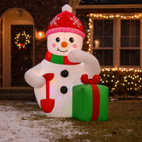 Om de zapada gonflabil pentru exterior, cu iluminare LED, 180 cm, compresor integrat, alb