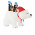 Urs polar gonflabil de exterior, iluminare LED, cu doi pinguini, compresor integrat, 200x120x80 cm, alb [5]