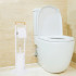 Stand cu perie WC si suport hartie igienica, metal si bambus, 74cm, alb [3]