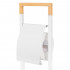 Stand cu perie WC si suport hartie igienica, metal si bambus, 74cm, alb [6]