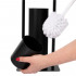 Stand cu perie WC si suport hartie igienica, metal si bambus, 74cm, negru [9]