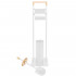 Stand cu perie WC si suport hartie igienica, metal si bambus, 76cm, alb perla [2]