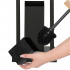 Stand cu perie WC si suport hartie igienica, metal si bambus, 80cm, negru [10]