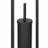 Stand cu perie WC si suport hartie igienica, metal, 80cm, negru mat [5]