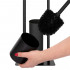 Stand cu perie WC si suport hartie igienica, metal, 80cm, negru mat [8]